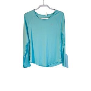 Under Armour HeatGear Lightweight Compression Blue Long Sleeve Top Sz M